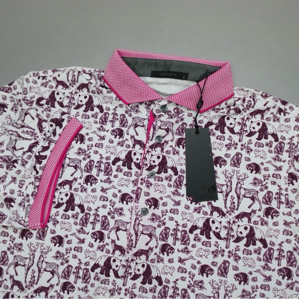 Greyson Men’s Creatures Golf Polo Shirt Arctic NWT Sz Large ($118 Originally)